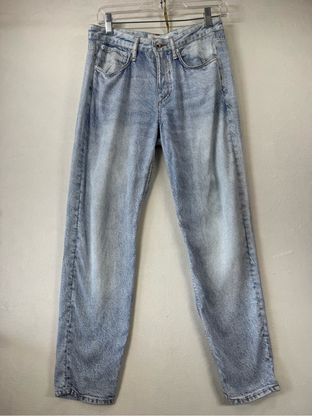 rag & bone Miramar Pale Blue Straight-Leg Denim Print Jeans size 26